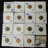 WHEAT CENT LOT INCLUDES 1909-VDB, 1909, 1913-D, 1911-D & MORE