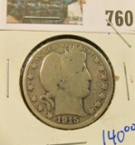 KEY DATE 1915 BARBER HALF DOLLAR