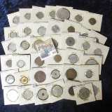 (40) CARDED FOREIGN COIN LOT FROM AROUND THE WORLD