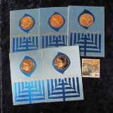 (5) HAPPY HANNUKAH MEDALS & CARD