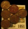 1051 _ (2) 1914P Fine, (2) 15D VF, & (2) 16S EF Lincoln Cents. All nice chocolate brown specimens.