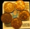 1070 _ 1936P, S, 38S, 70P, & 72P Lincoln Cents, all Brilliant Uncirculated.