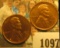1097 _ Pair of 1937 S Lincoln Cents, Brilliant Red Uncirculated.
