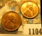 1104 _ Pair of 1935 P Lincoln Cents, mostly Brilliant Red Uncirculated.