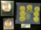 1408 _ Seven-piece Set of Presidential Medals; & 2001 enameled Silver American Eagle One Ounce in a