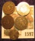 1597 _ 1866, (2) 1867, & 1873 U.S. Shield Nickels; & 1840 Silver Seated Liberty Half Dime.