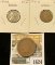 1624 _ 1850 U.S. Large Cent; 1919 S & 43 P Lincoln cents.