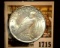 1715 _ 1922 P U.S. Silver Peace Dollar, Choice BU 64. Gold toning.