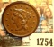 1754 _ 1856 Slant 5 U.S. Large Cent, Brown AU.