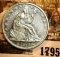 1795 _ 1873 P with Arrows U.S. Seated Liberty Half Dollar. EF+