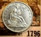 1796 _ 1877 U.S. Seated Liberty Half Dollar, EF-AU.