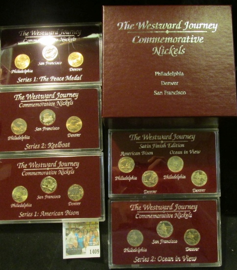 1409 _ (4) "The Westward Journey Commemorative Nickels Philadelphia Denver San Francisco" Three & fo