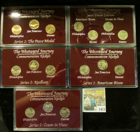 1411 _ (4) "The Westward Journey Commemorative Nickels Philadelphia Denver San Francisco" Three & fo