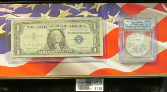 1416 _ Cased Set with Certificate of Authenticity containing Series 1957B $1 Silver Certificate & 20