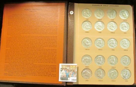 1418 _ Near new "World Coin Library" Album containing an entire set of 1948-63 Franklin Half Dollars