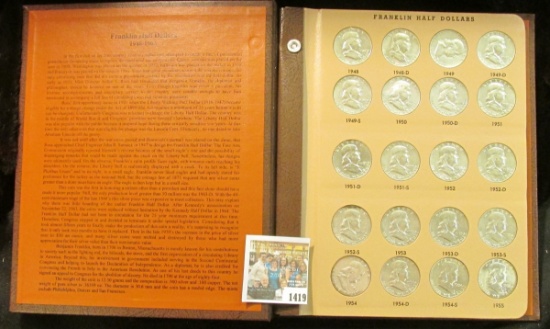 1419 _ Near new "World Coin Library" Album containing an entire set of 1948-63 Franklin Half Dollars
