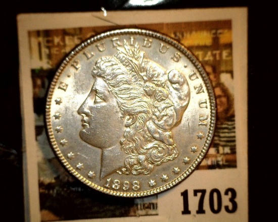 1703 _ 1898 P U.S. Silver Morgan Dollar, Choice BU 63.