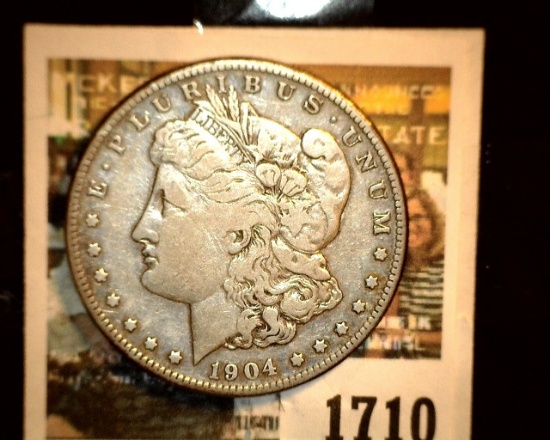 1710 _ 1904 S U.S. Silver Morgan Dollar, Fine.