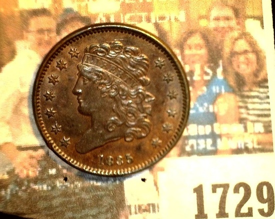 1729 _ 1835 U.S. Half Cent, mostly Brown Uncirculated.