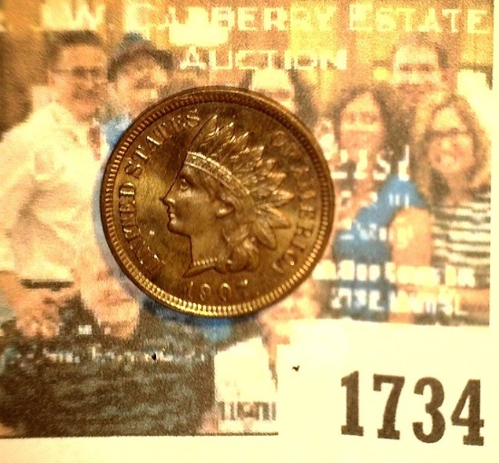 1734 _ 1907 U.S. Indian Head Cent, Purchased from "Harley Fenton Ottumwa Show MS 65"