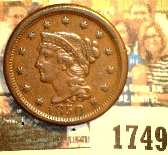 1749 _ 1850 U.S. Large Cent, Brown EF.