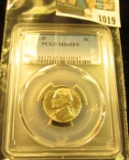 1019 _ 1992 D Jefferson Nickel PCGS slabbed MS65FS.