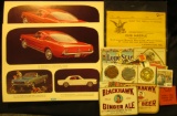 1047 _ Pair of 1965 Ford Mustang Advertising Posters; & several pieces of Beer and Soda Memorabilia,