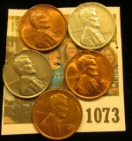 1073 _ 1935P, 37P, S, & (2) 43P Gem BU Lincoln Cents.