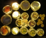 1086 _ Large group of Dairy Related container Lids and Old Dairy Tokens.