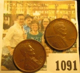 1091 _ Pair of 1909 P Lincoln Cents, Chocolate brown AU.