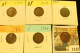 1125 _ (5) 1914 P F-XF & 35 D AU Lincoln Cents.