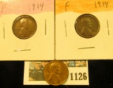 1126 _ (2) 1914 P Fine; 36 P Mostly Red EF; & 36 S AU Lincoln Cents.