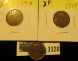 1128 _ (2) 1914 P EF & 38 S Uncirculated Lincoln Cent.