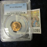 1201 _ 1941 P Lincoln Cent, PCGS slabbed MS65RD