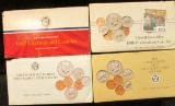 1213 _ 1987, 88, 89, & 90 U.S. Mint sets. All original as issued. (total face value $7.28) Red Book
