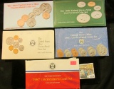 1214 _ 1987, 91, 92, 93, & 94 U.S. Mint sets. All original as issued. (total face value $9.10) Red B