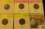 933 _ (5) 1920 S Lincoln Cents, all Brown VF-EF+.