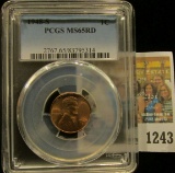 1243 _ 1948 S Lincoln Cent, PCGS slabbed MS65RD.