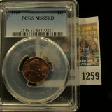 1259 _ 1958 P Lincoln Cent, PCGS slabbed MS65RD.