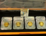 1343 _ First Commemorative Mint Hard Wood Cased Set of slabbed Presidential Dollars. Includes 2007 S