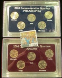 1357 _ 2004 Philadelphia & Denver Mint United States Statehood Quarters in special cases each of whi