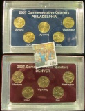 1361 _ 2007 Philadelphia & Denver Mint United States Statehood Quarters in special cases each of whi