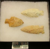 1420 _ Pair of Stemmed & a side-nothed Flint Native American Artifacts in 5