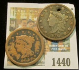 1440 _ 1834 (holed) & 1851 U.S. Large Cent.