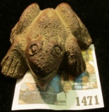 1471 _ What Cheer (Iowa) Pottery Stoneware Frog with Sex Parts. Extremely rare from a now defunct po