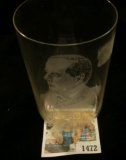 1472 _ President McKinley Etched Crystal Glass 