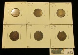 1493 _ 1892, 93, 95, 96, 97, & 98 Indian Head Cents in Good to EF. Priced to sell at over $30.00.