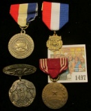 1497 _ Group of Four medals dating back to 1909 and including both an Ottumwa Medal and military ser