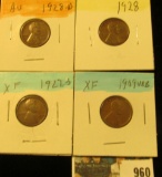 960 _ 1909 P VDB, 27S, 28P & D Lincoln Cents, all Grading EF-AU.