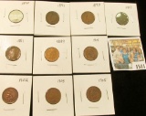 1511 _ 1881, 89. 91, 93, 94, 1901, 02, 03, 05, & 07 Carded and ready to sell Indian Head Cents. (10
